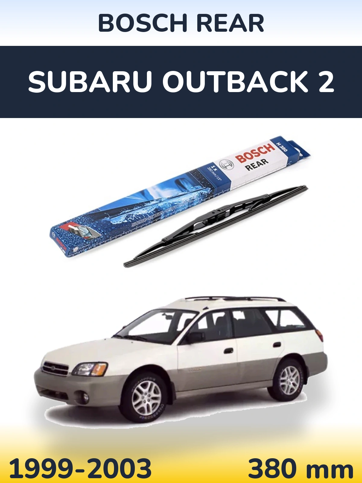Задня щітка BOSCH Rear 380 мм для Subaru Outback 2 1999-2003