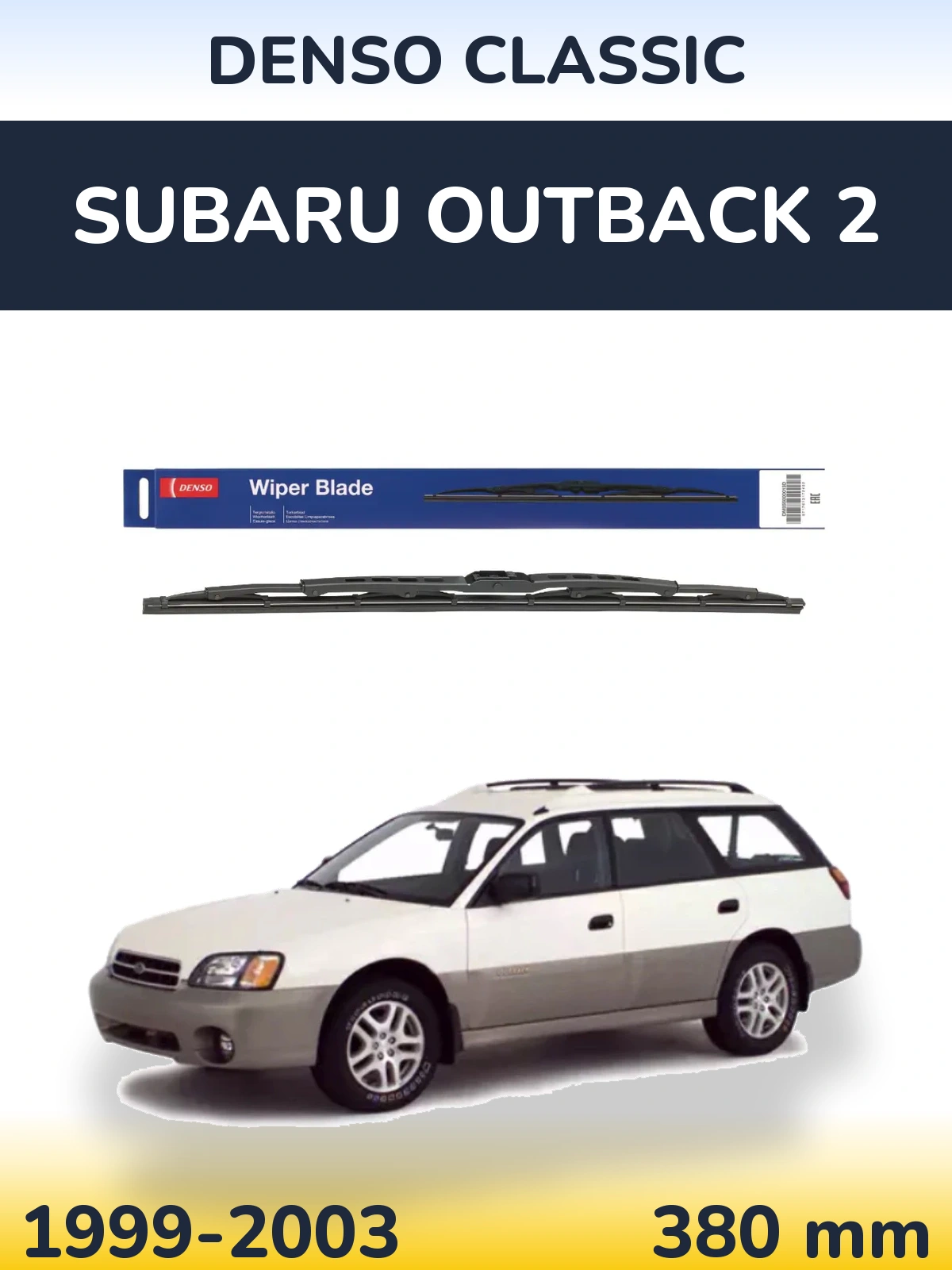 Zadní stěrač Denso Classic 380 mm pro Subaru Outback 2 1999-2003