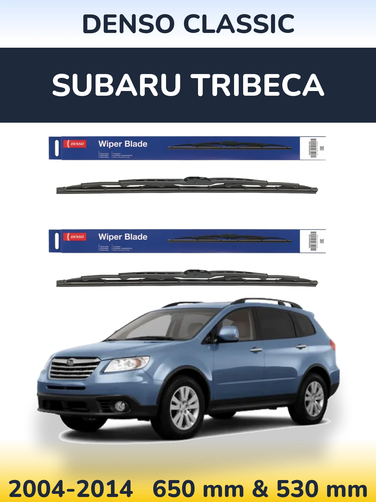 Sada předních stěračů Denso Classic 650 a 530 mm pro Subaru Tribeca 2004-2014