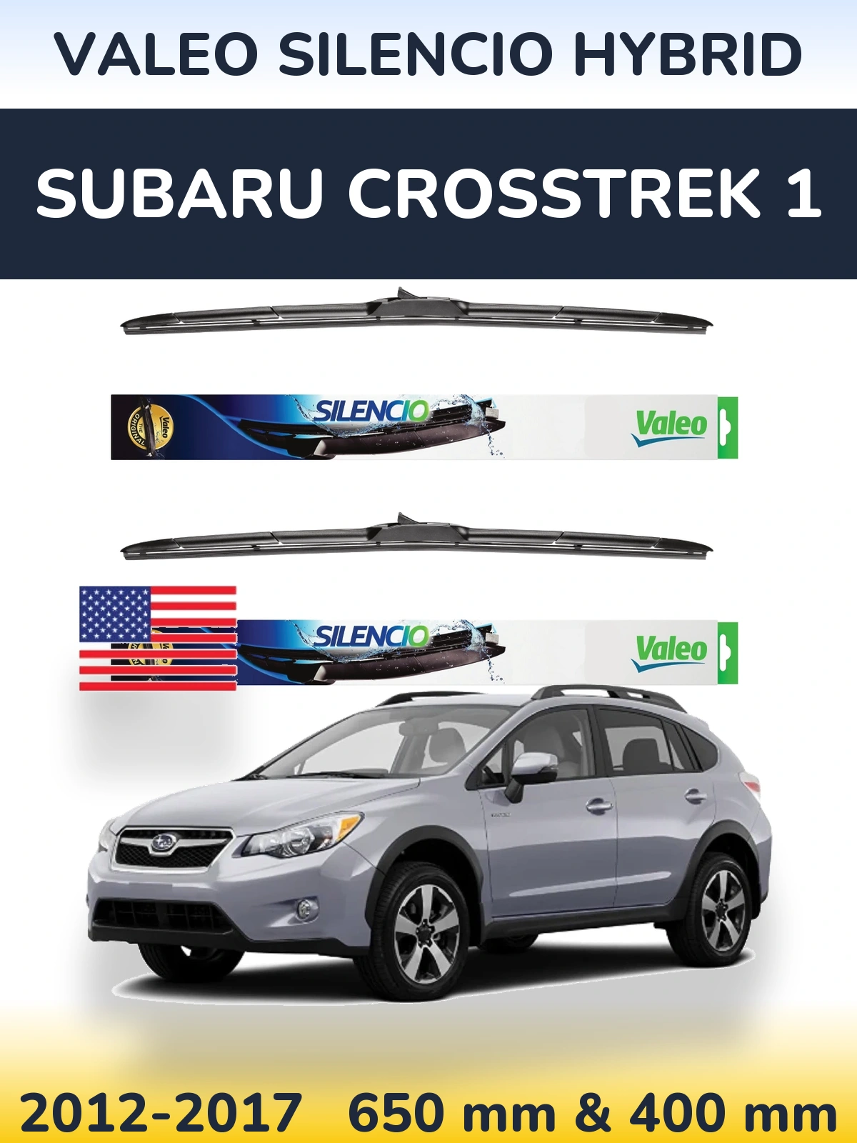 Комплект передніх щіток Valeo Silencio Hybrid 650 & 400 мм для Subaru Crosstrek 1 2012-2017