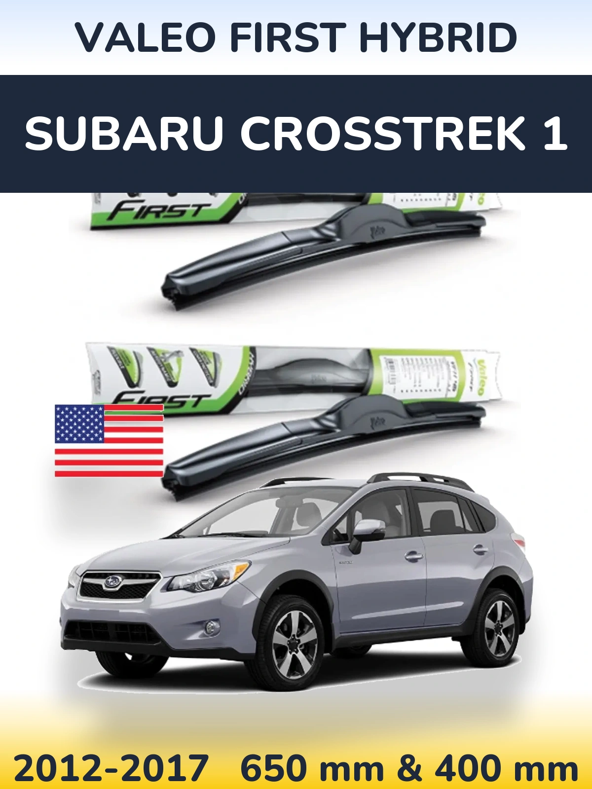 Sada předních stěračů Valeo First Hybrid 650 a 400 mm pro Subaru Crosstrek 1 2012-2017