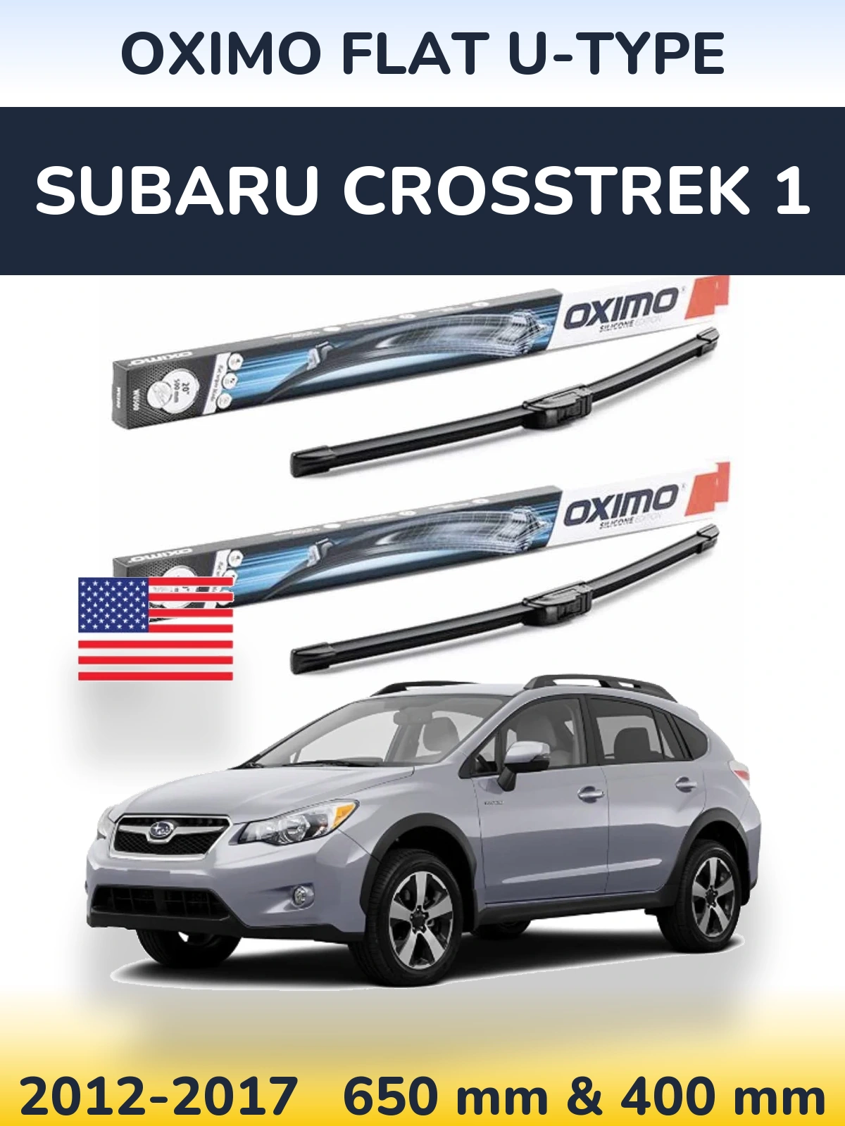 Комплект передніх щіток Oximo Flat U-type 650 & 400 мм для Subaru Crosstrek 1 2012-2017