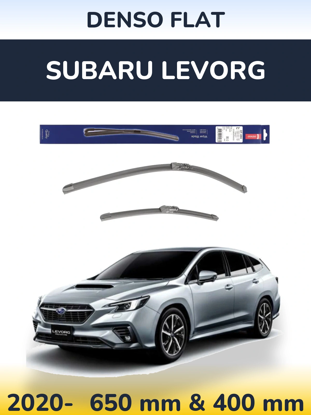 Sada předních stěračů Denso Flat 650 a 400 mm pro Subaru Levorg 2020-2026