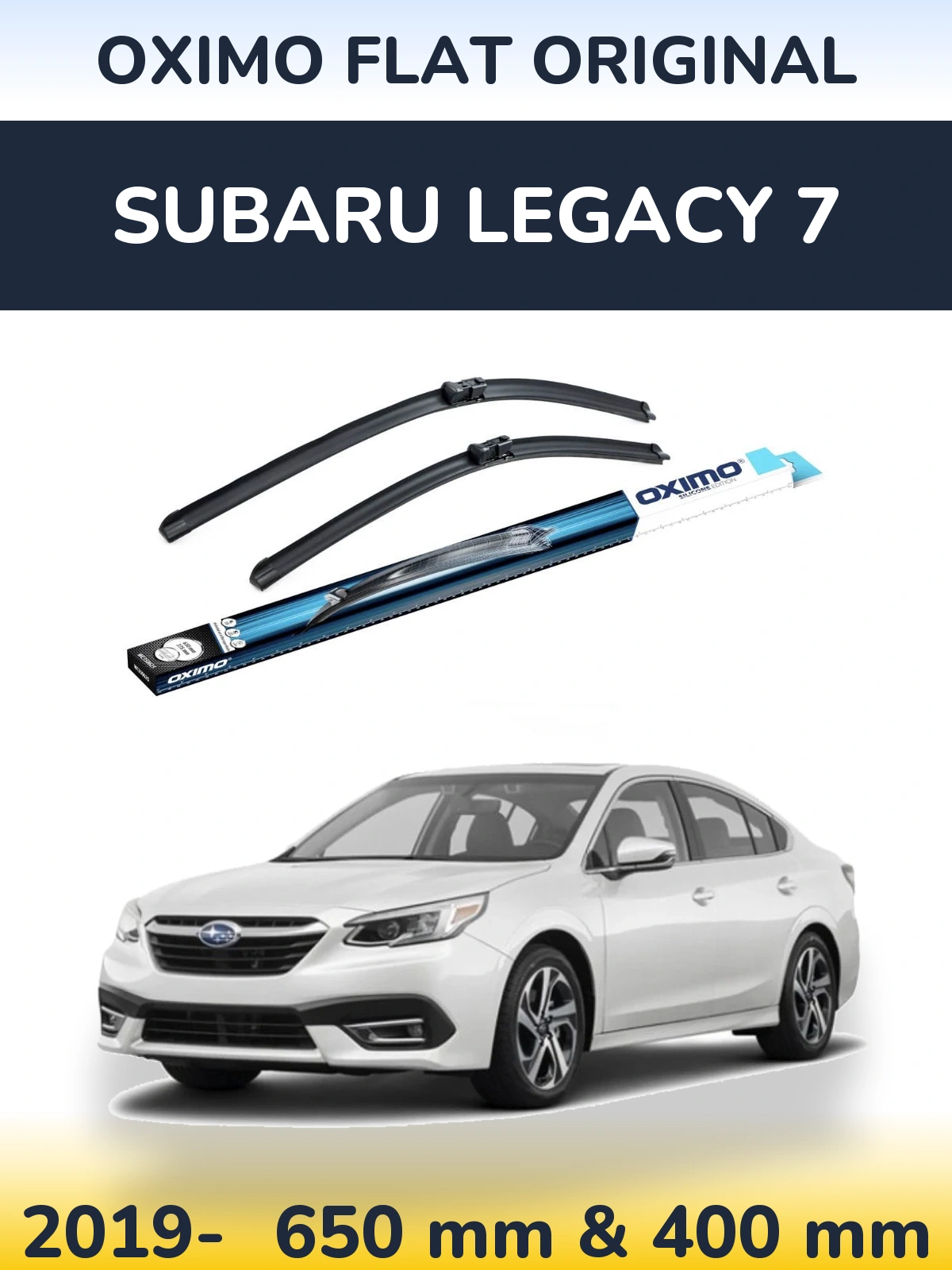 Sada předních stěračů Oximo Flat Original 650 a 400 mm pro Subaru Legacy 7 2019-2026