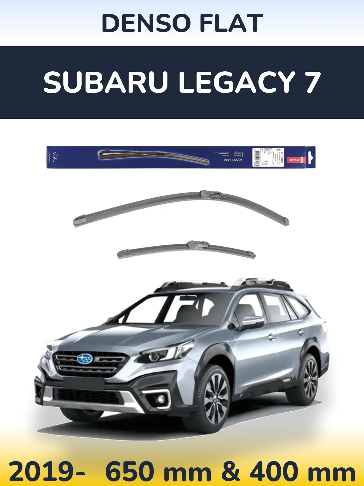 Sada předních stěračů Denso Flat 650 a 400 mm pro Subaru Legacy 7 2019-2026