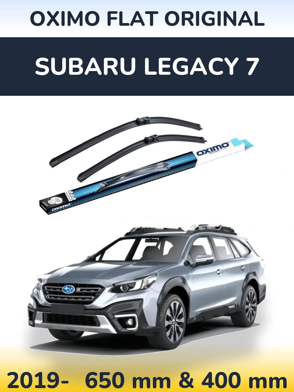 Комплект передніх щіток Oximo Flat Original 650 & 400 мм для Subaru Legacy 7 2019-2026