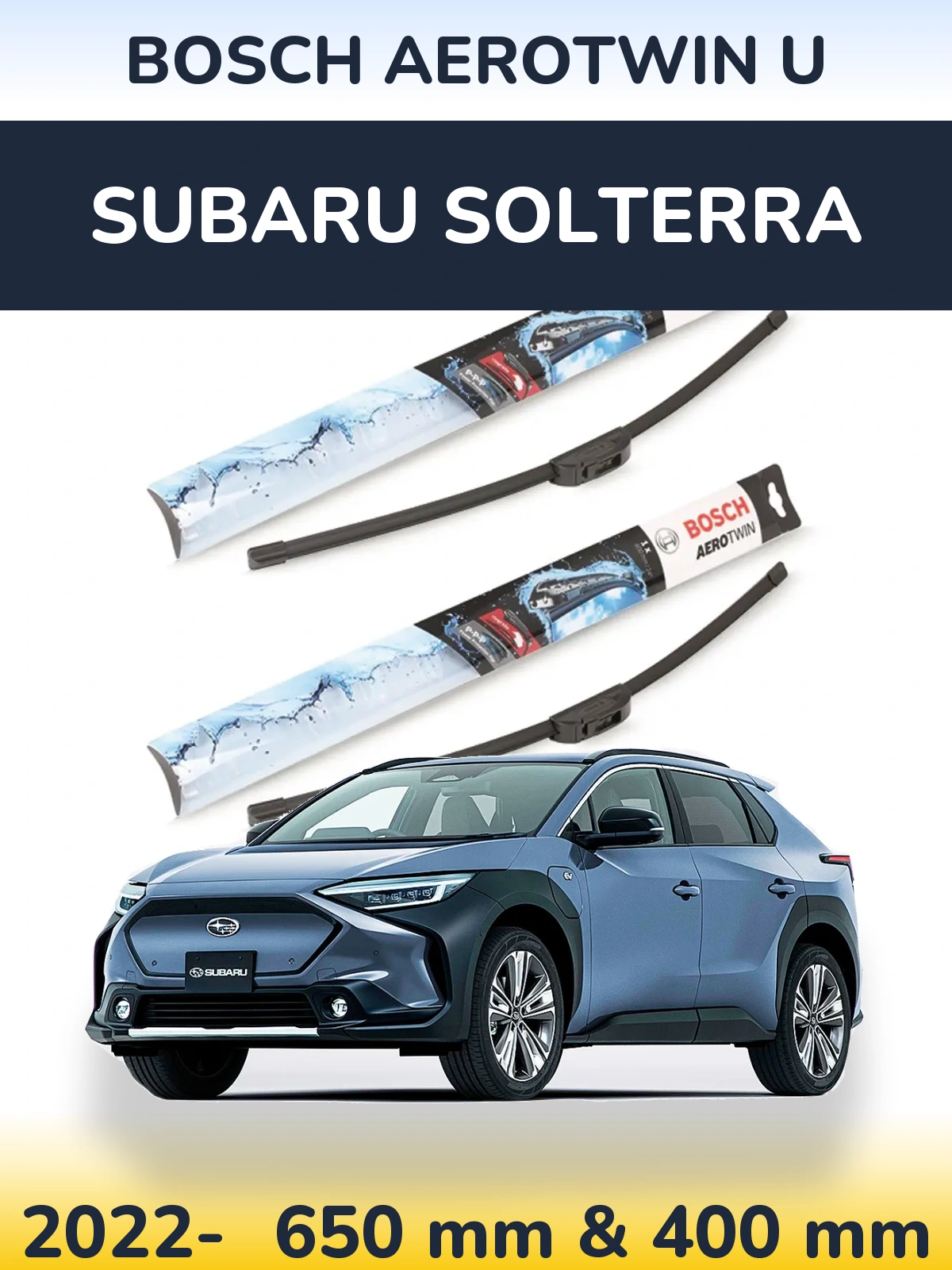 Комплект передніх щіток BOSCH AeroTwin U 650 & 400 мм для Subaru Solterra 2022-2026
