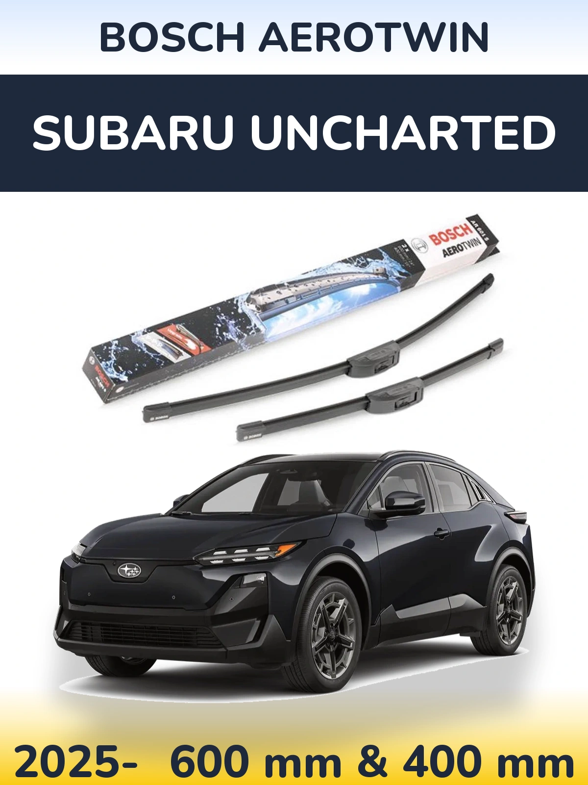 Sada předních stěračů BOSCH AeroTwin 600 a 400 mm pro Subaru Uncharted 2025-2026