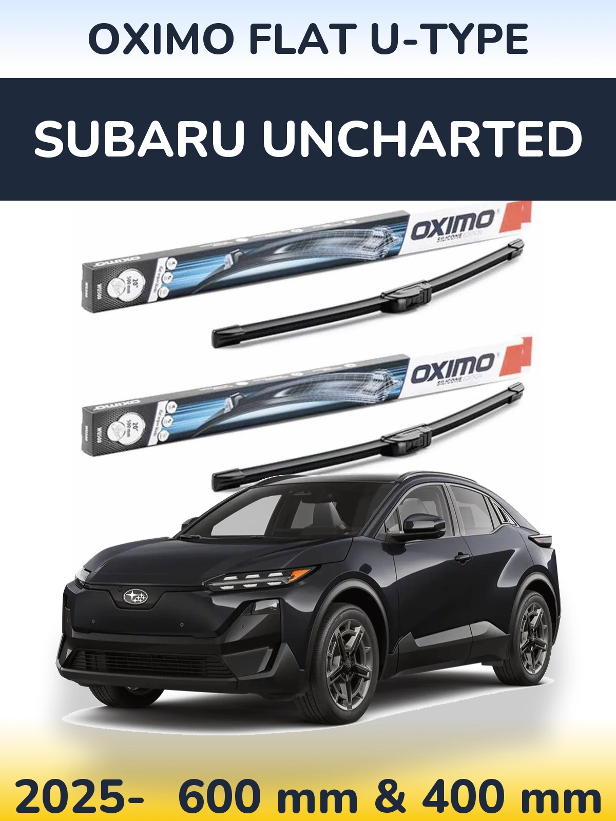 Sada předních stěračů Oximo Flat U-type 600 a 400 mm pro Subaru Uncharted 2025-2026