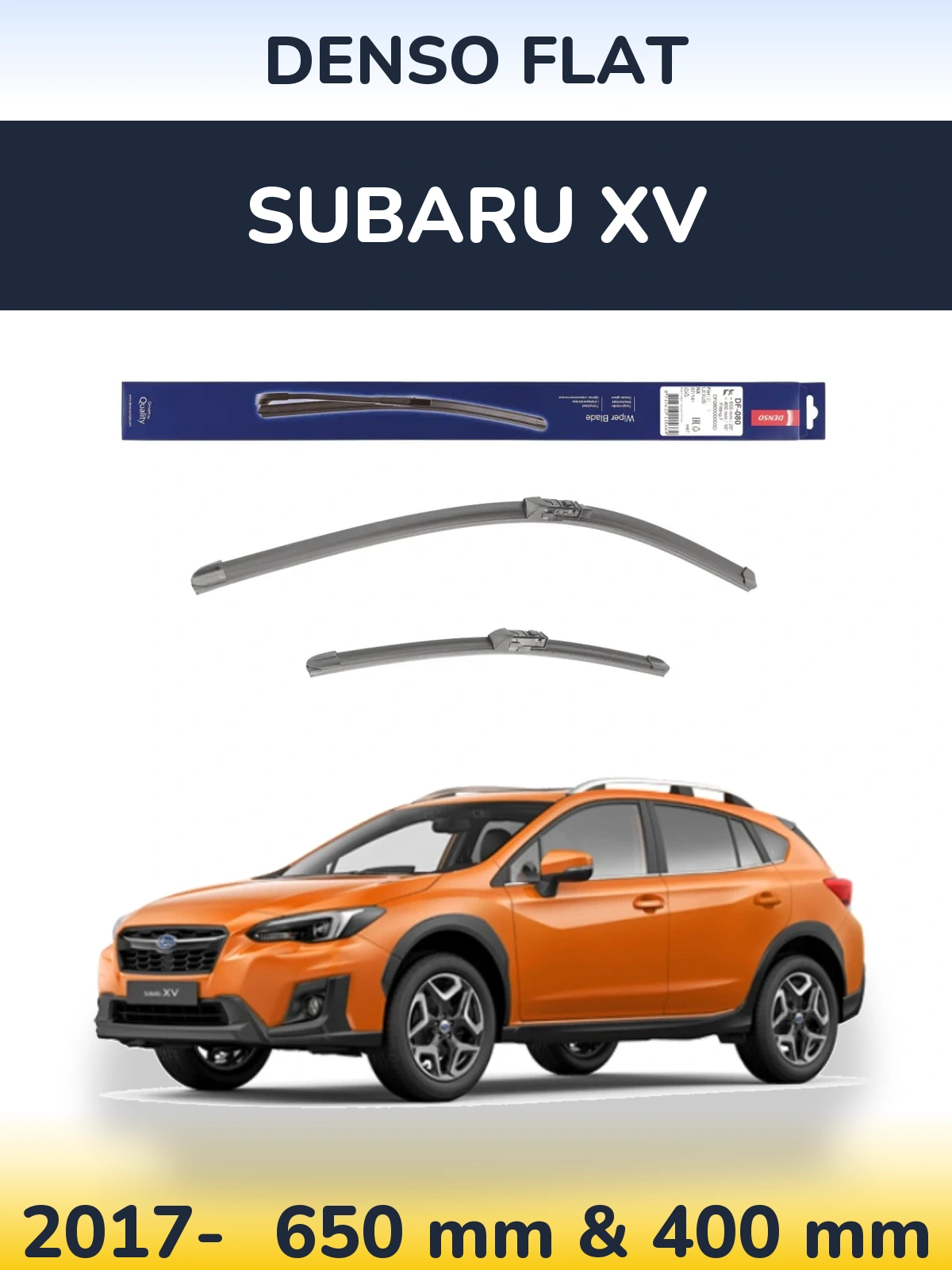 Sada předních stěračů Denso Flat 650 a 400 mm pro Subaru XV 2017-2026