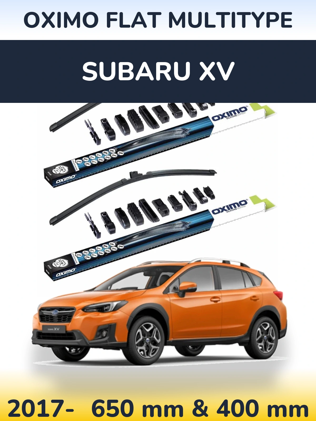 Sada předních stěračů Oximo Flat MultiType 650 a 400 mm pro Subaru XV 2017-2026