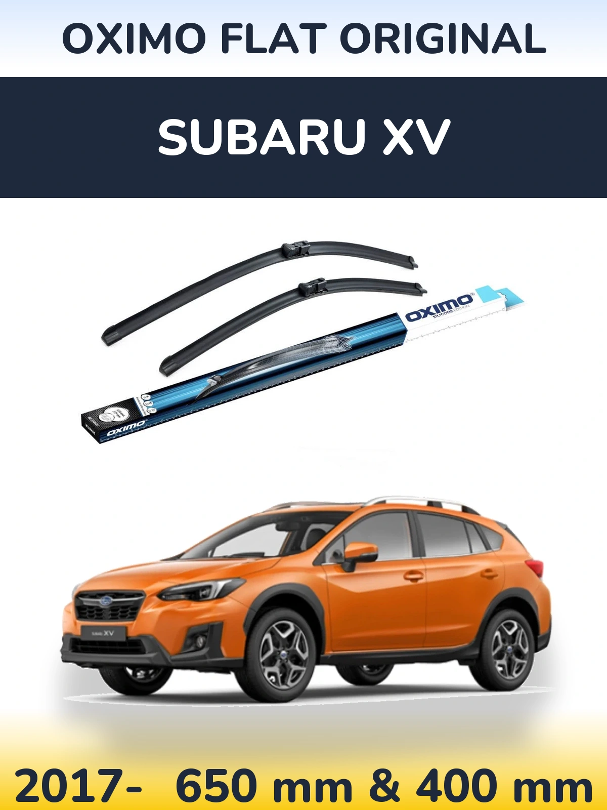Sada předních stěračů Oximo Flat Original 650 a 400 mm pro Subaru XV 2017-2026