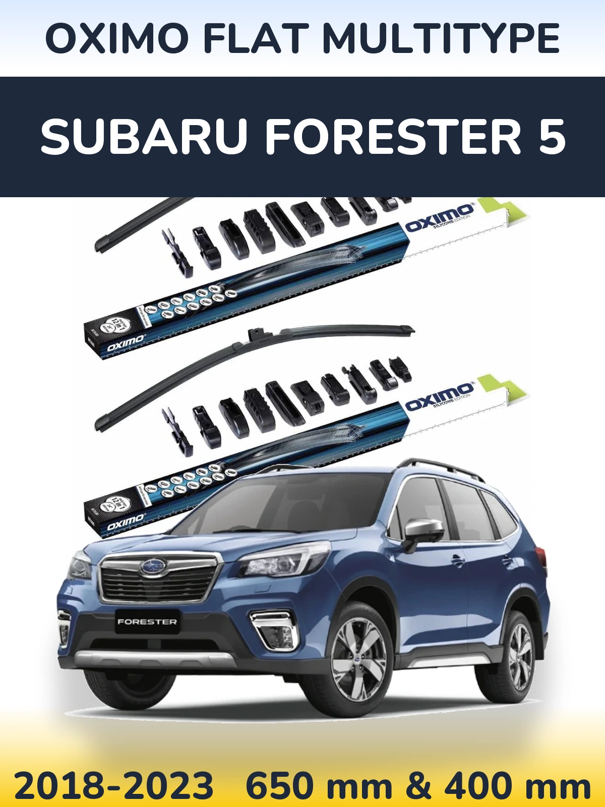 Sada předních stěračů Oximo Flat MultiType 650 a 400 mm pro Subaru Forester 5 2018-2023