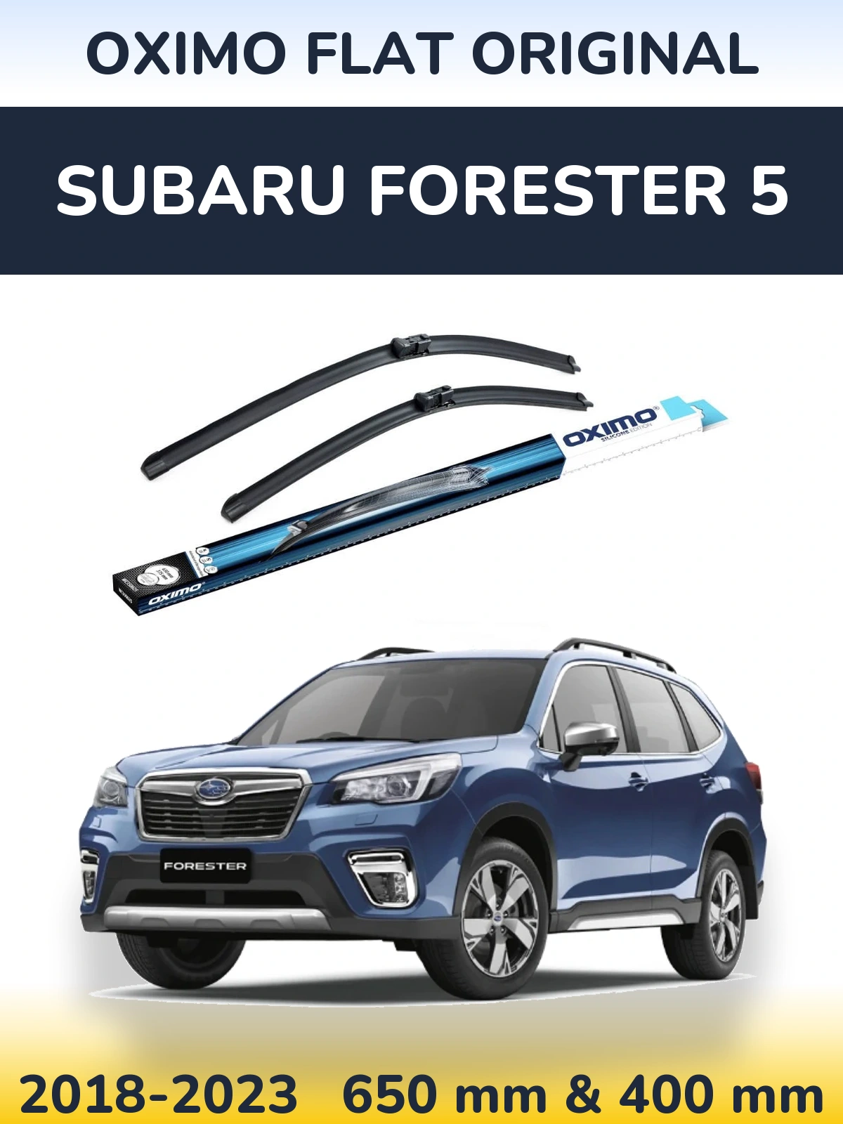 Sada předních stěračů Oximo Flat Original 650 a 400 mm pro Subaru Forester 5 2018-2023