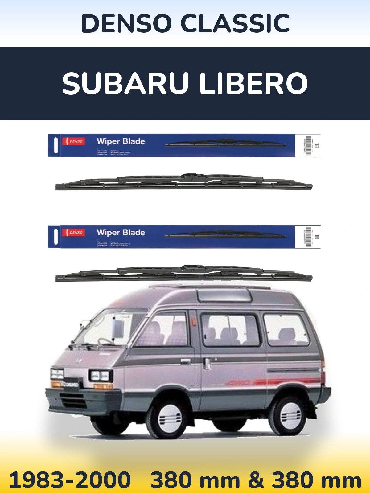 Sada předních stěračů Denso Classic 380 a 380 mm pro Subaru Libero 1983-2000