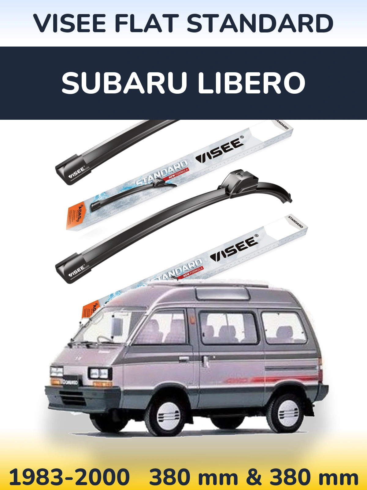 Sada předních stěračů VISEE FLAT STANDARD 380 a 380 mm pro Subaru Libero 1983-2000