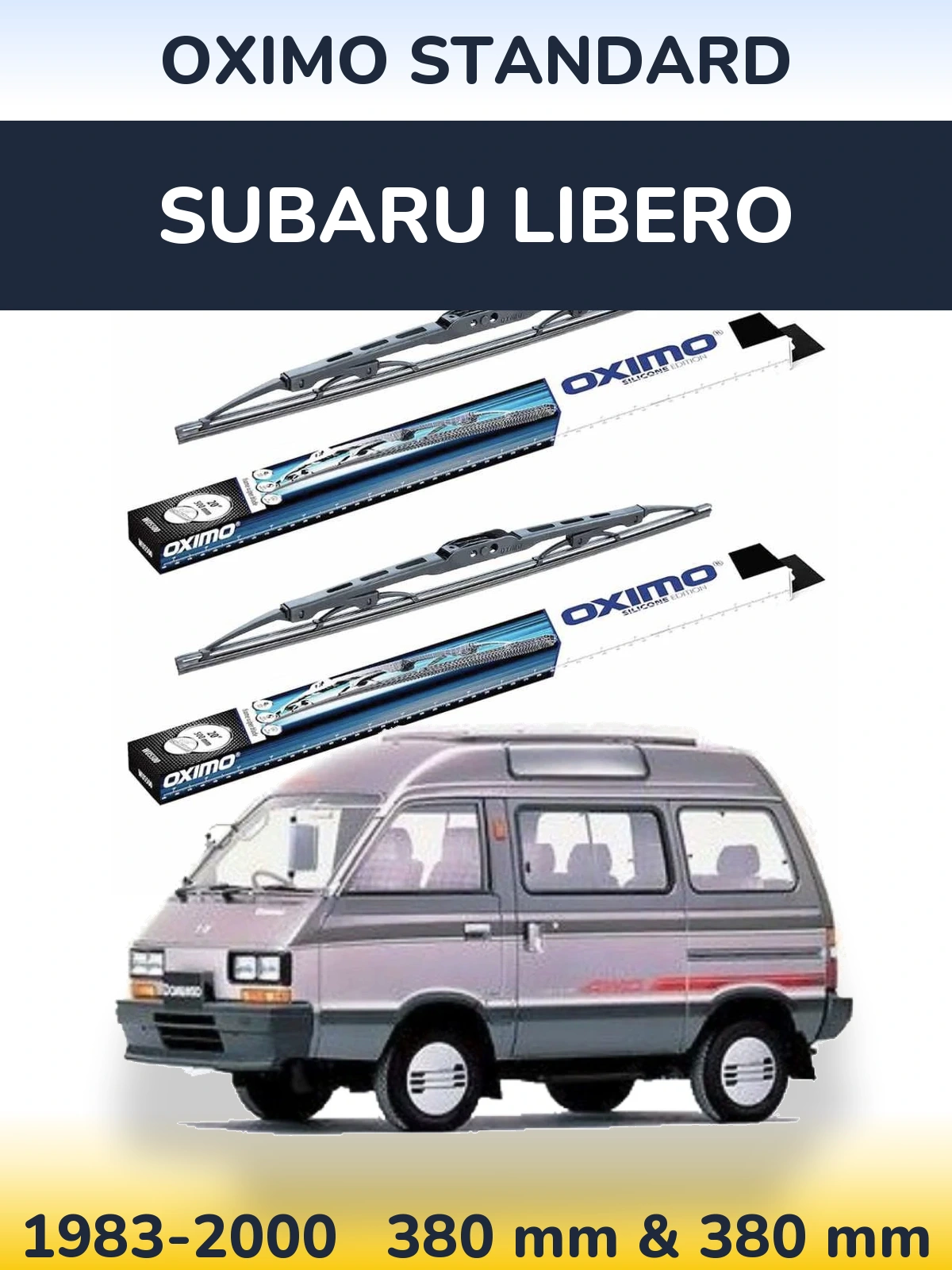 Sada předních stěračů Oximo Standard 375 a 375 mm pro Subaru Libero 1983-2000