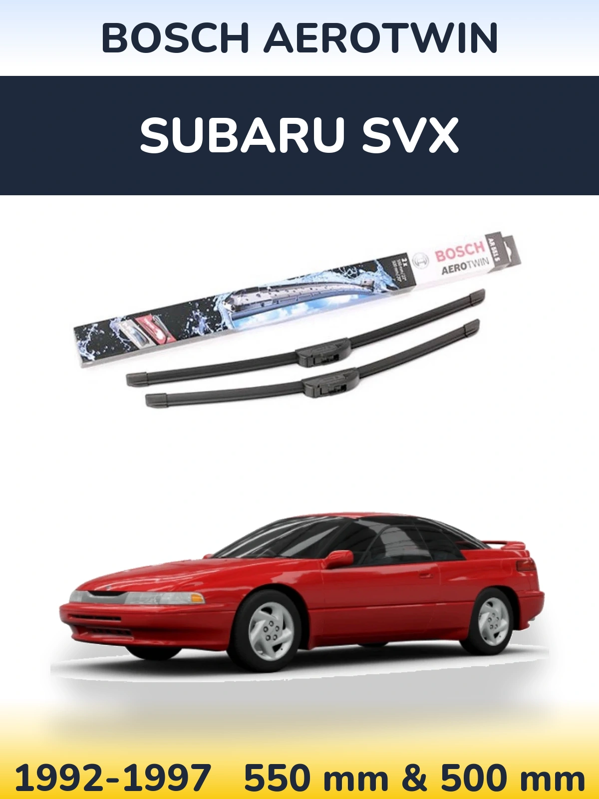 Sada předních stěračů BOSCH AeroTwin 550 a 500 mm pro Subaru SVX 1992-1997