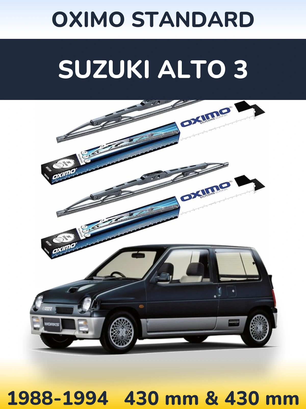 Sada předních stěračů Oximo Standard 425 a 425 mm pro Suzuki Alto 3 1988-1994