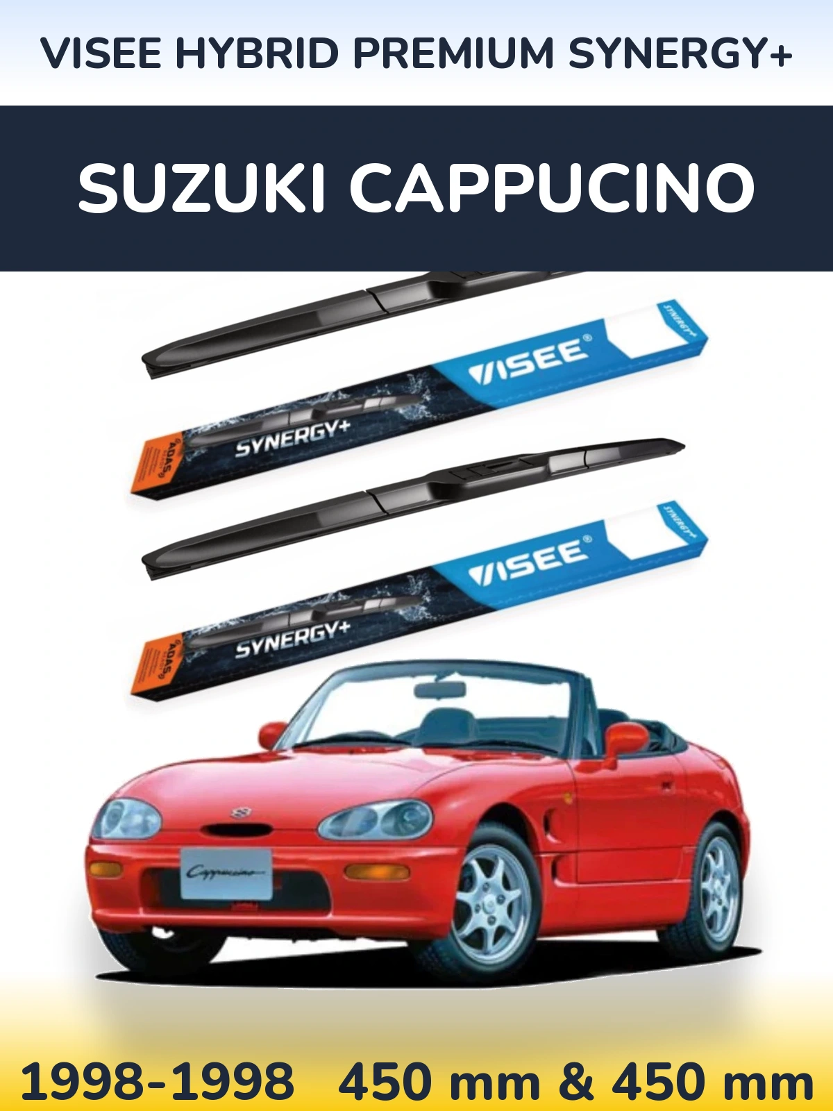 Sada předních stěračů VISEE HYBRID PREMIUM SYNERGY+ 450 a 450 mm pro Suzuki Cappucino 1998-1998