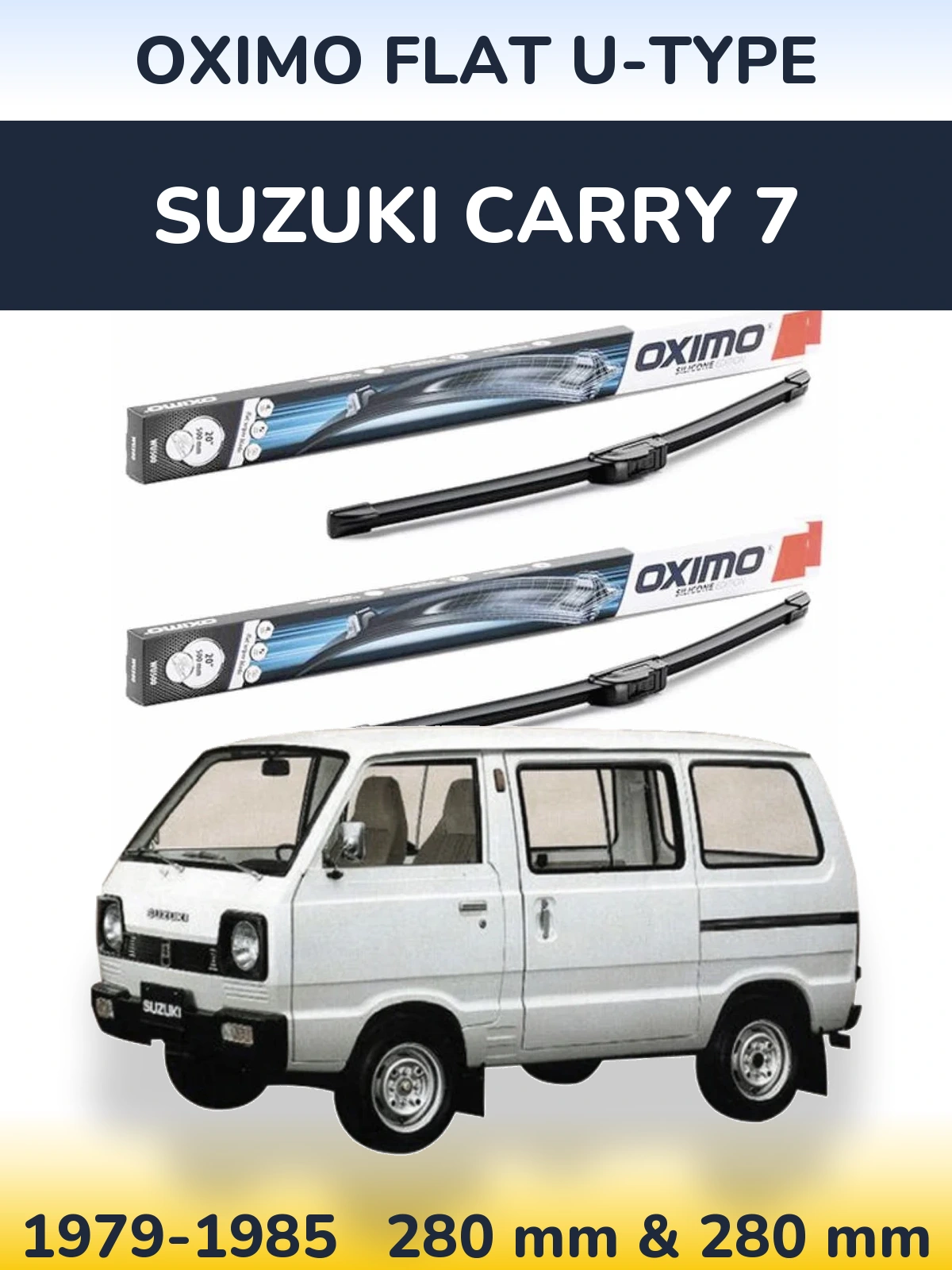 Комплект передніх щіток Oximo Flat U-type 300 & 300 мм для Suzuki Carry 7 1979-1985