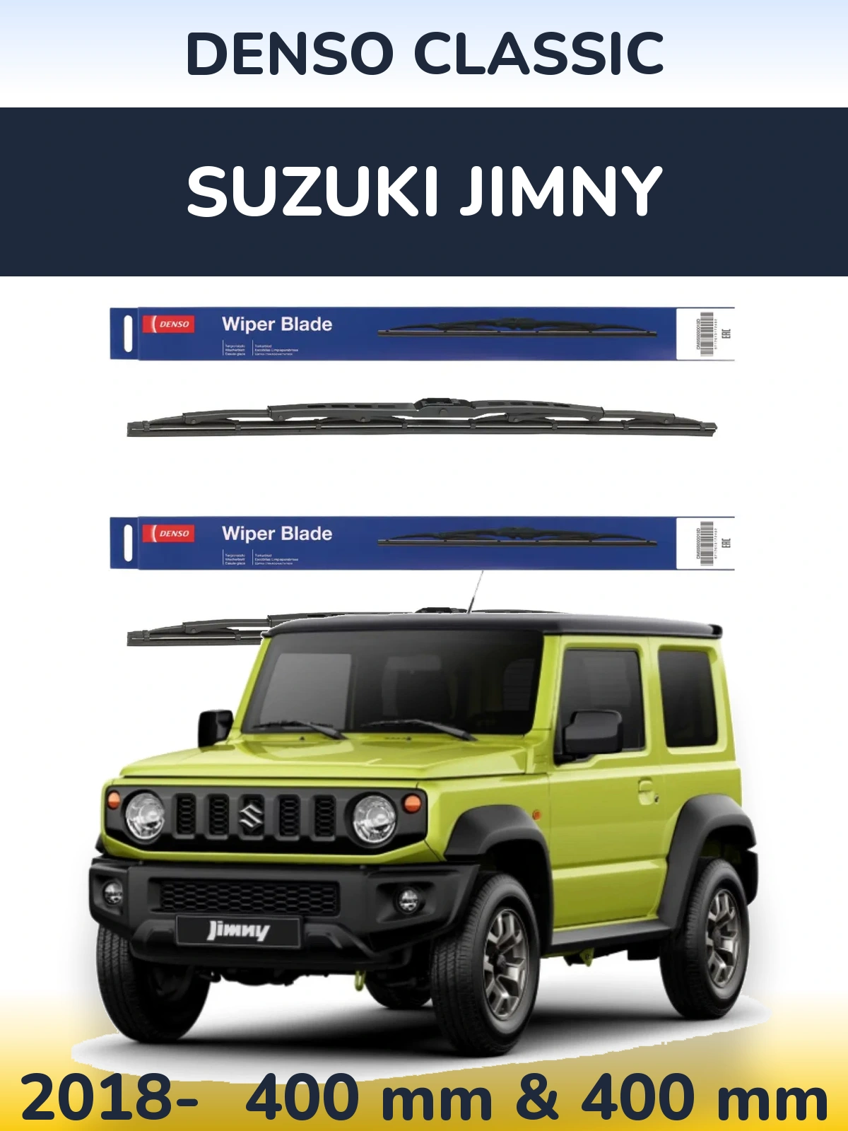 Sada předních stěračů Denso Classic 400 a 400 mm pro Suzuki Jimny 2018-2026