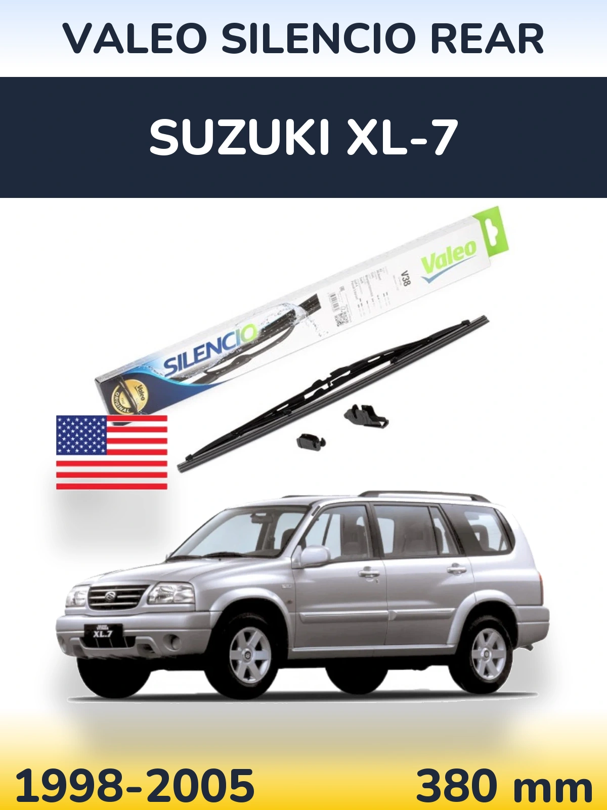 Zadní stěrač Valeo Silencio Rear 380 mm pro Suzuki XL-7 1998-2005