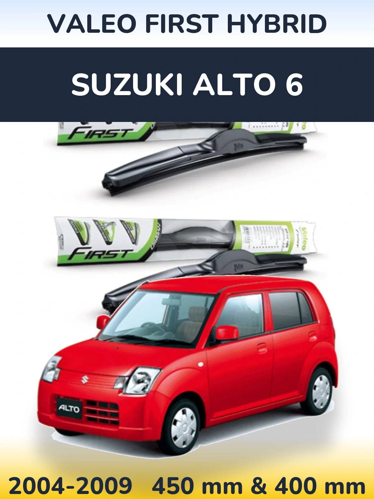 Sada předních stěračů Valeo First Hybrid 450 a 400 mm pro Suzuki Alto 6 2004-2009