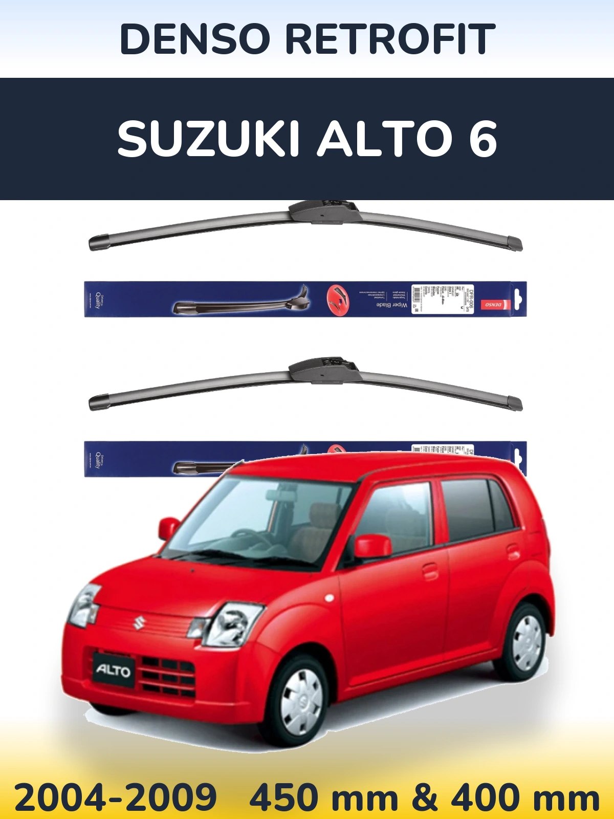 Комплект передніх щіток Denso Retrofit 450 & 400 мм для Suzuki Alto 6 2004-2009