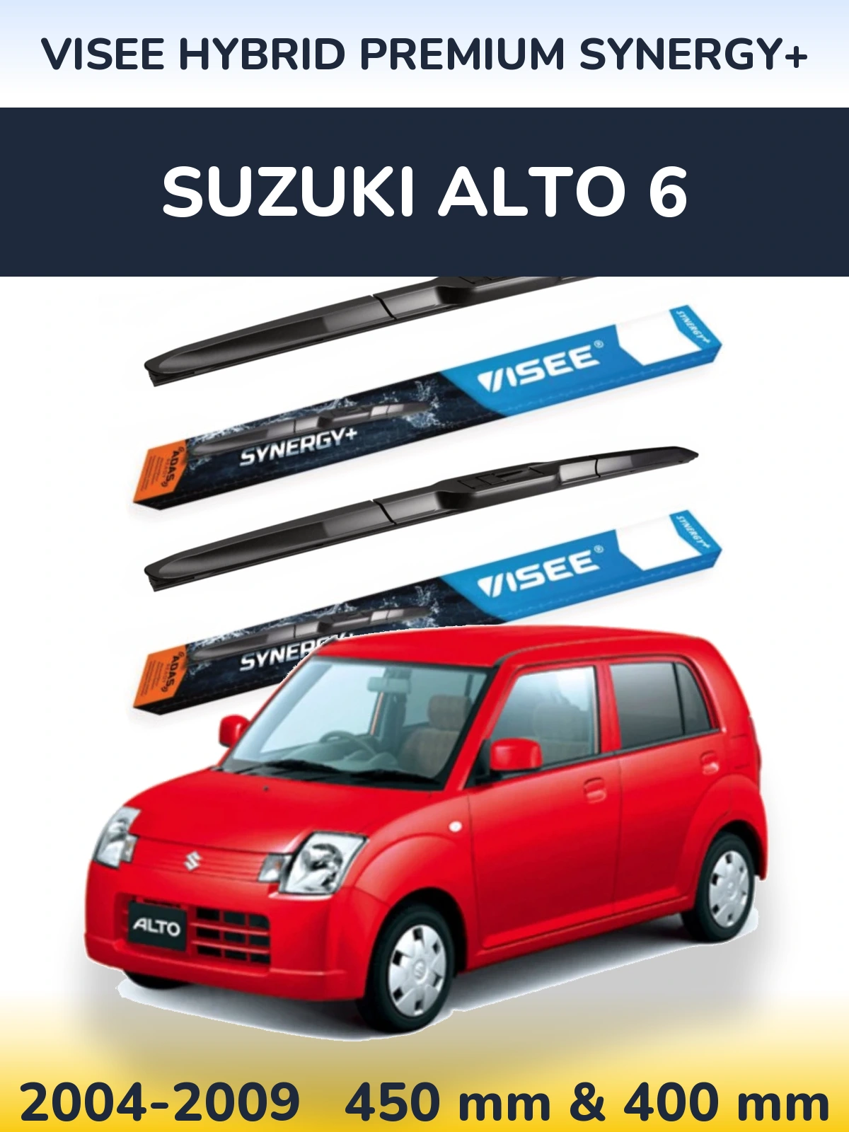 Sada předních stěračů VISEE HYBRID PREMIUM SYNERGY+ 450 a 400 mm pro Suzuki Alto 6 2004-2009