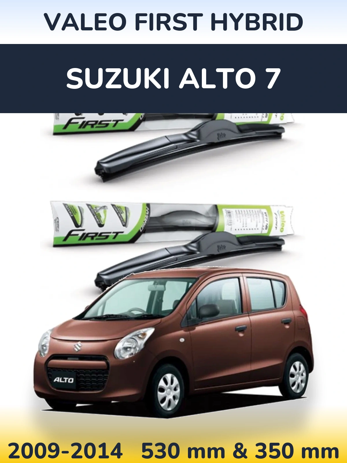 Sada předních stěračů Valeo First Hybrid 530 a 350 mm pro Suzuki Alto 7 2009-2014