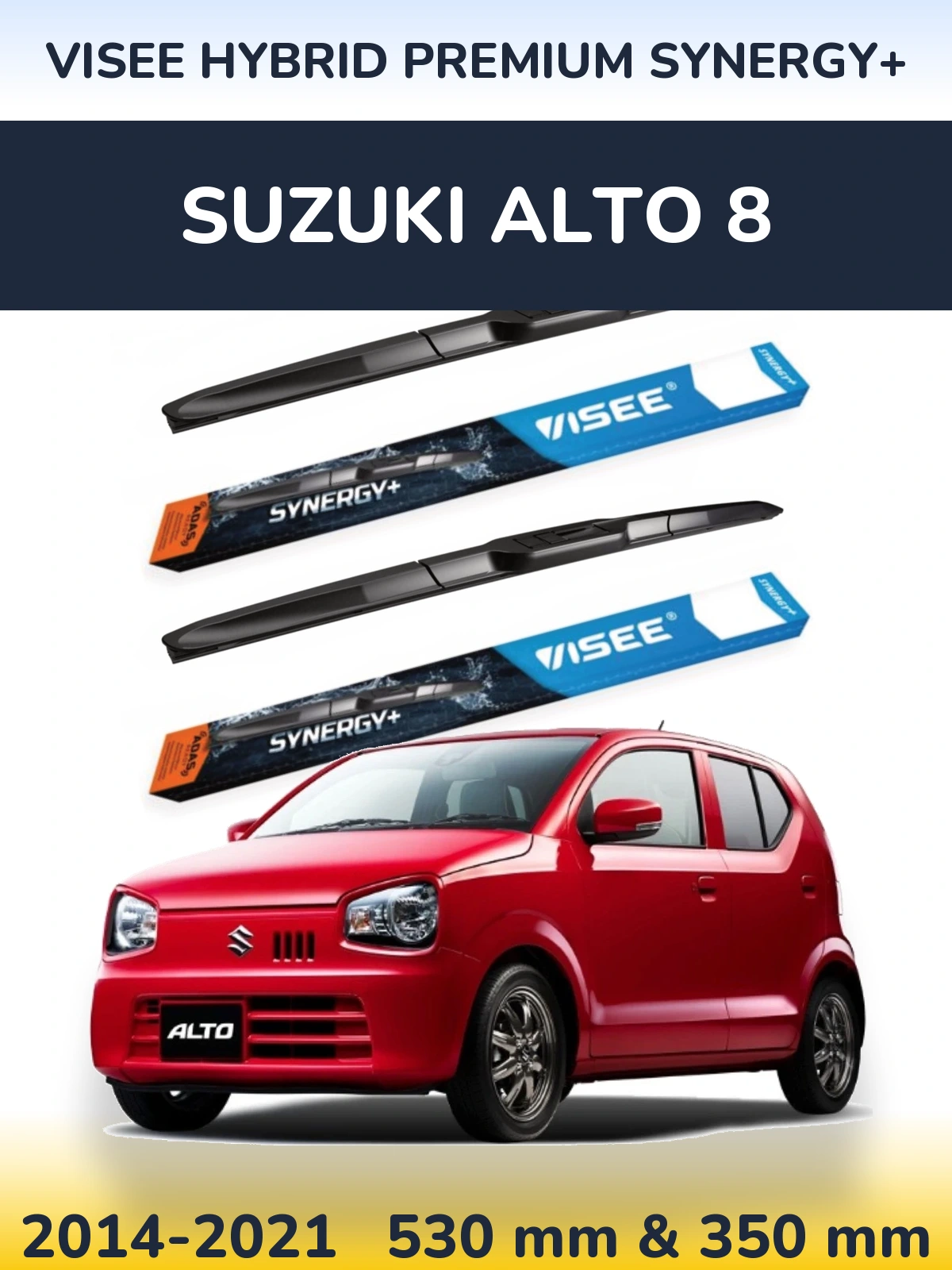 Комплект передніх щіток VISEE HYBRID PREMIUM SYNERGY+ 530 & 350 мм для Suzuki Alto 8 2014-2021