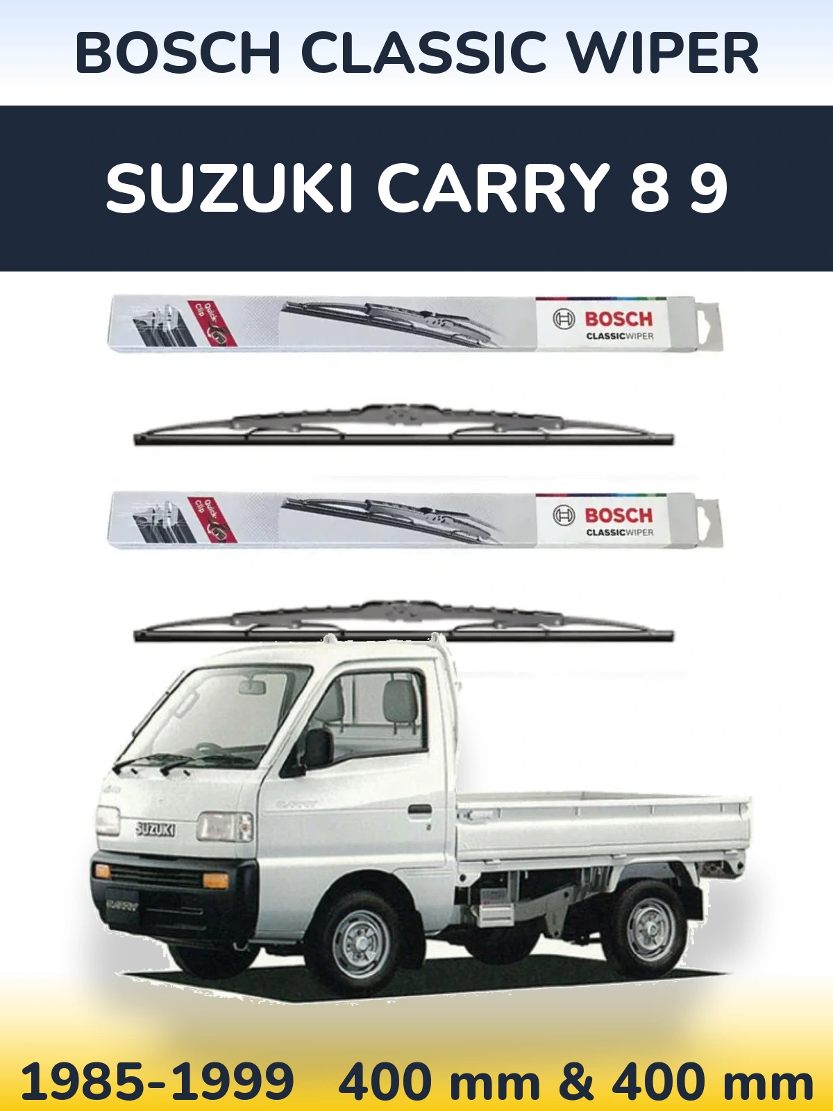 Sada předních stěračů BOSCH Classic Wiper 400 a 400 mm pro Suzuki Carry 8 9 1985-1999