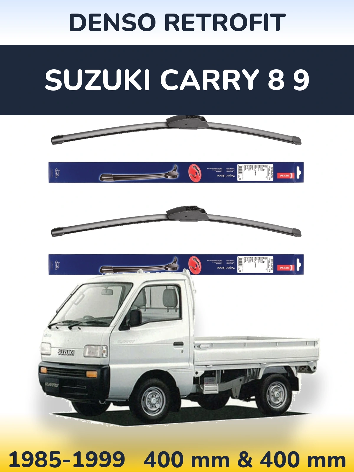 Sada předních stěračů Denso Retrofit 400 a 400 mm pro Suzuki Carry 8 9 1985-1999