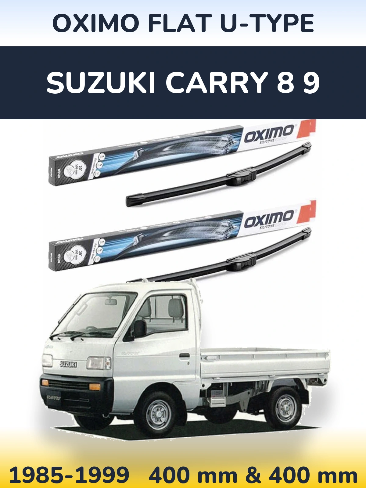 Sada předních stěračů Oximo Flat U-type 400 a 400 mm pro Suzuki Carry 8 9 1985-1999