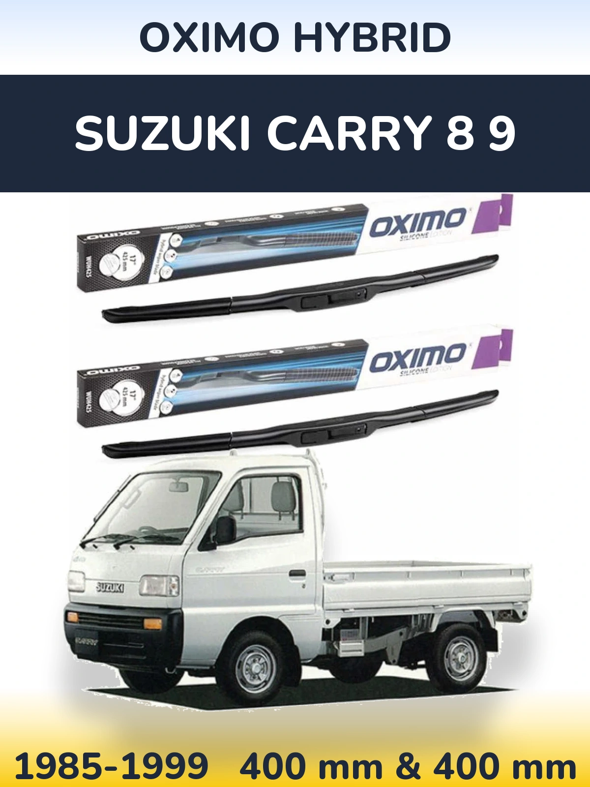 Sada předních stěračů Oximo Hybrid 400 a 400 mm pro Suzuki Carry 8 9 1985-1999