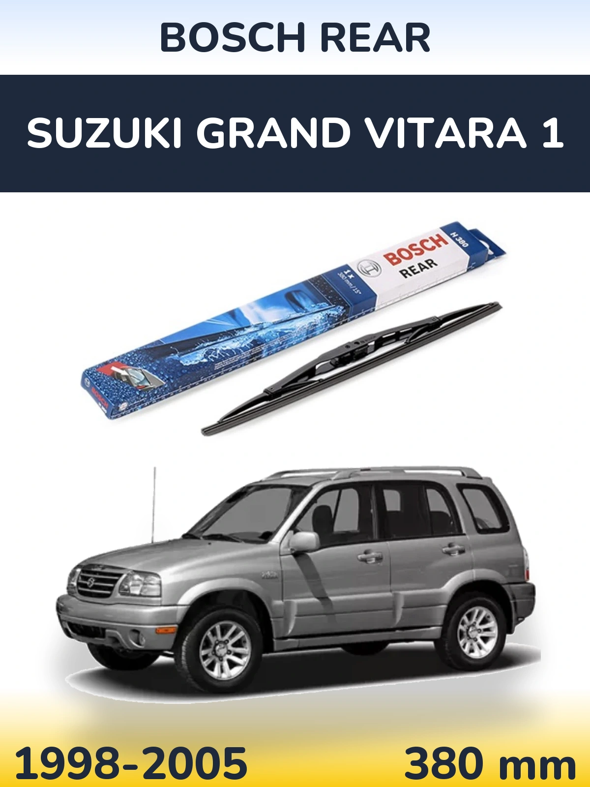 Zadní stěrač BOSCH Rear 380 mm pro Suzuki Grand Vitara 1 1998-2005