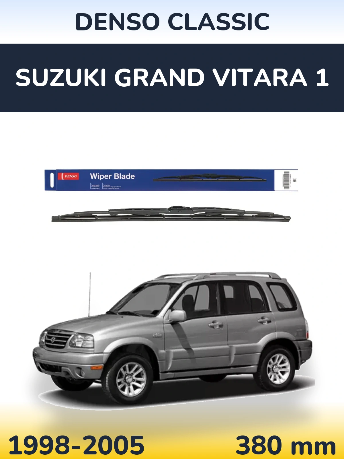 Zadní stěrač Denso Classic 380 mm pro Suzuki Grand Vitara 1 1998-2005