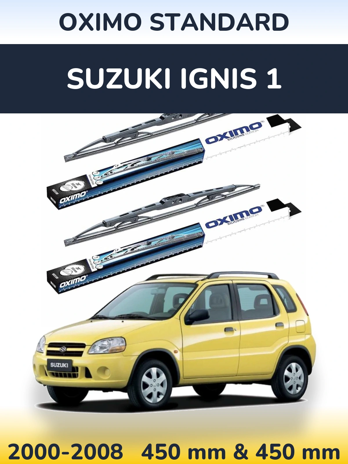 Sada předních stěračů Oximo Standard 450 a 450 mm pro Suzuki Ignis 1 2000-2008