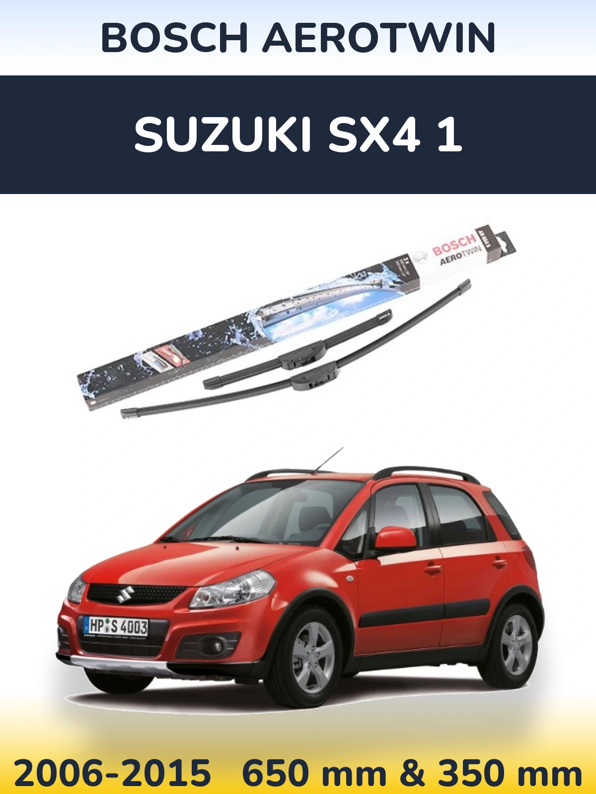 Sada předních stěračů BOSCH AeroTwin 650 a 350 mm pro Suzuki SX4 1 2006-2015