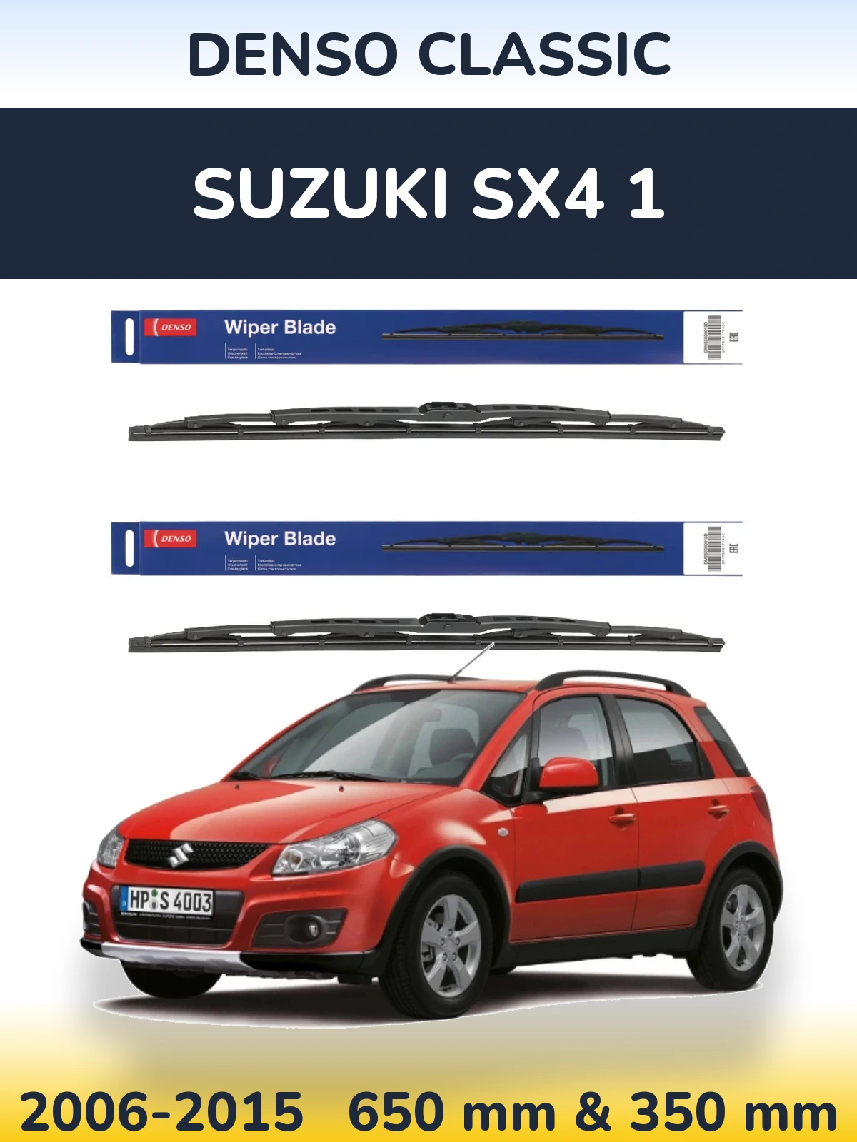 Sada předních stěračů Denso Classic 650 a 350 mm pro Suzuki SX4 1 2006-2015