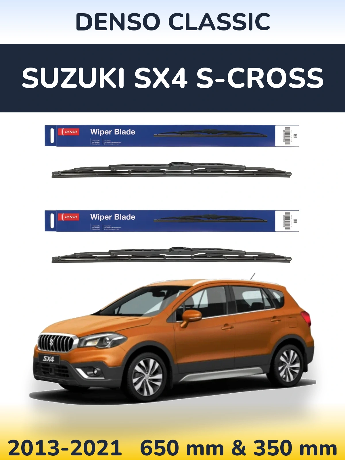 Sada předních stěračů Denso Classic 650 a 350 mm pro Suzuki SX4 S-Cross 2013-2021