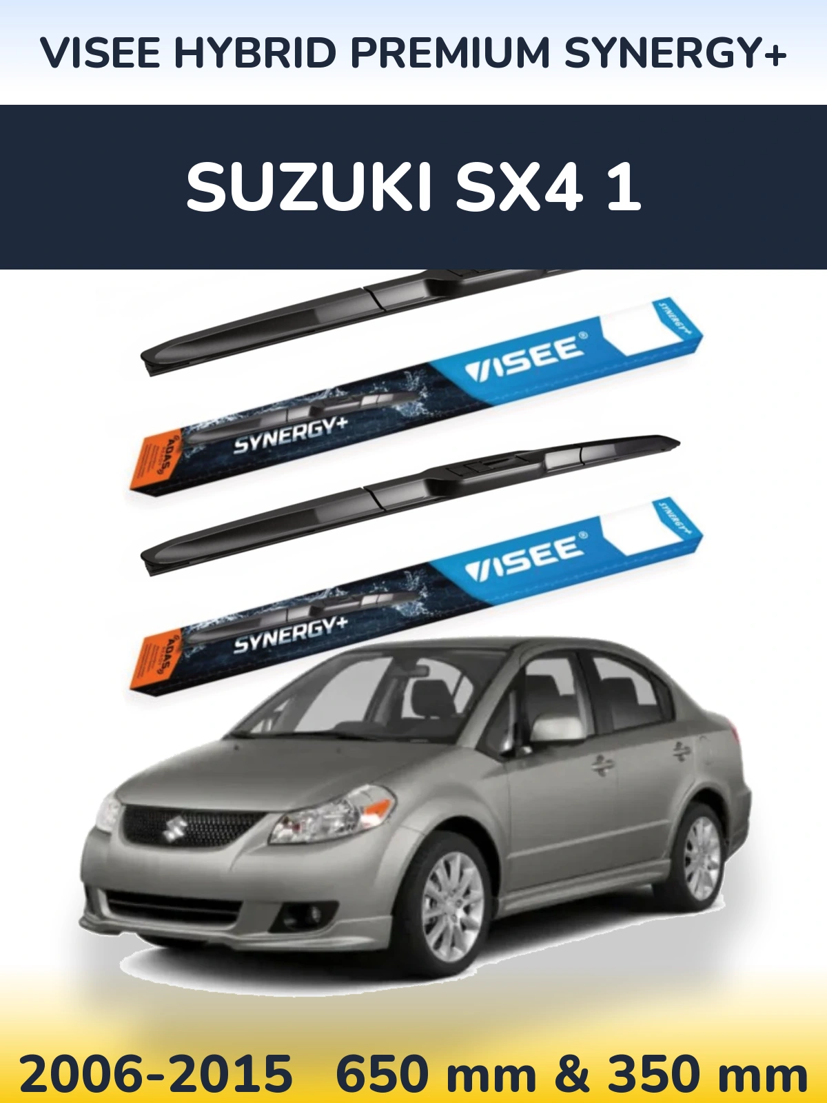 Sada předních stěračů VISEE HYBRID PREMIUM SYNERGY+ 650 a 350 mm pro Suzuki SX4 1 2006-2015