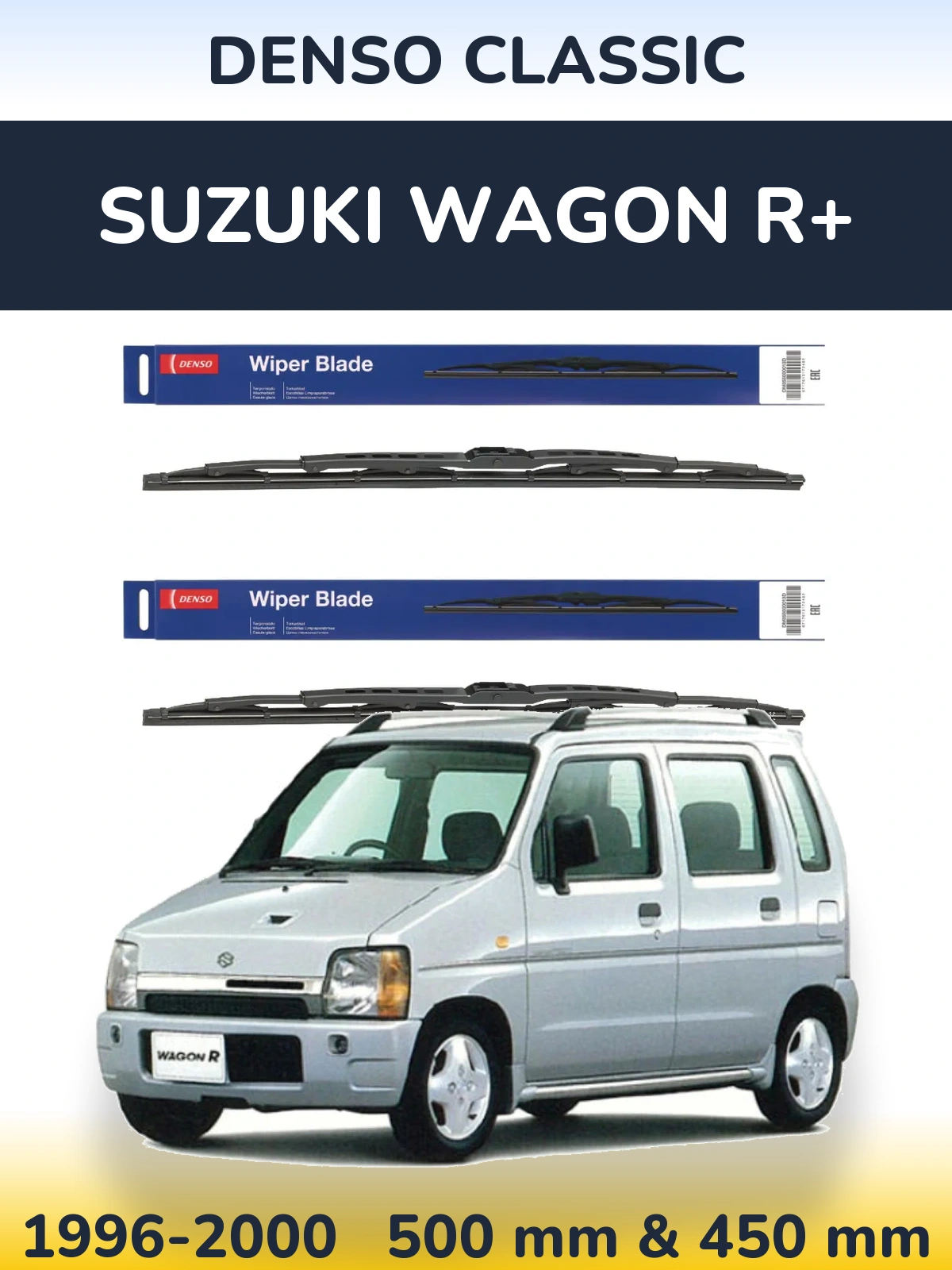 Sada předních stěračů Denso Classic 500 a 450 mm pro Suzuki Wagon R+ 1996-2000