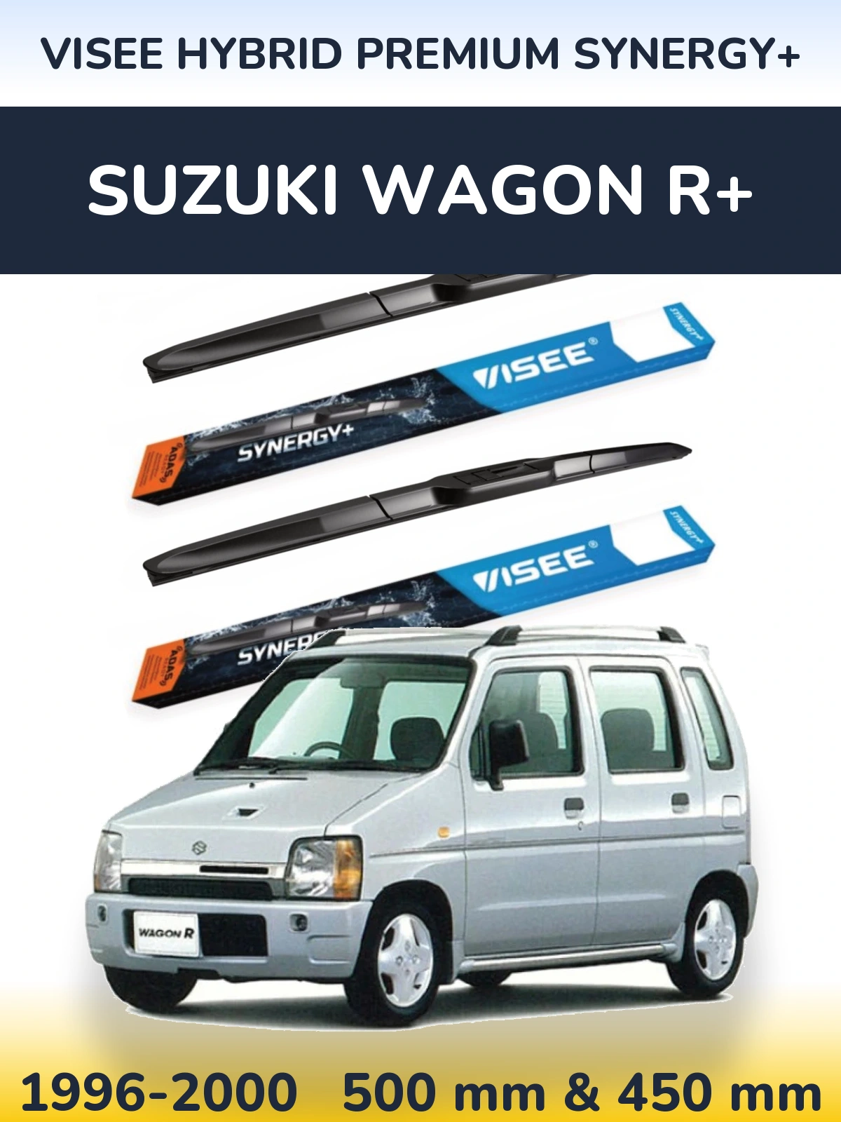 Sada předních stěračů VISEE HYBRID PREMIUM SYNERGY+ 500 a 450 mm pro Suzuki Wagon R+ 1996-2000