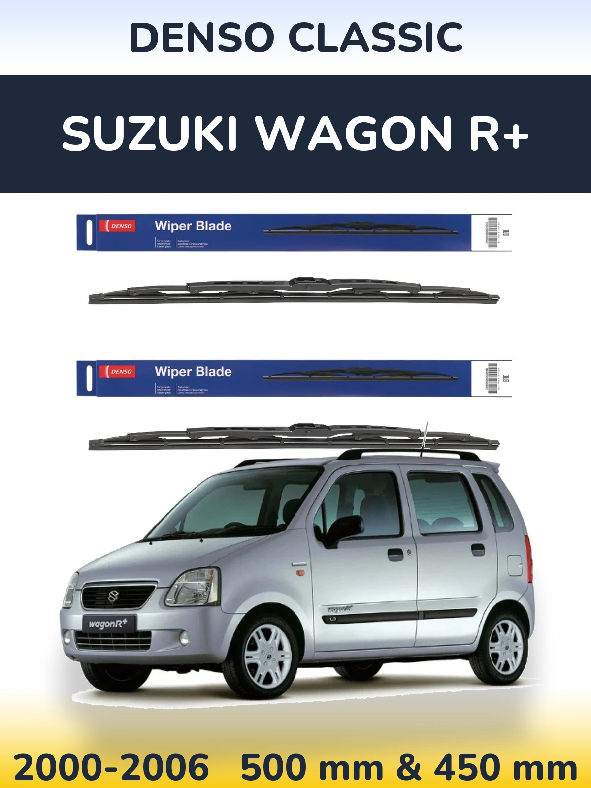 Sada předních stěračů Denso Classic 500 a 450 mm pro Suzuki Wagon R+ 2000-2006