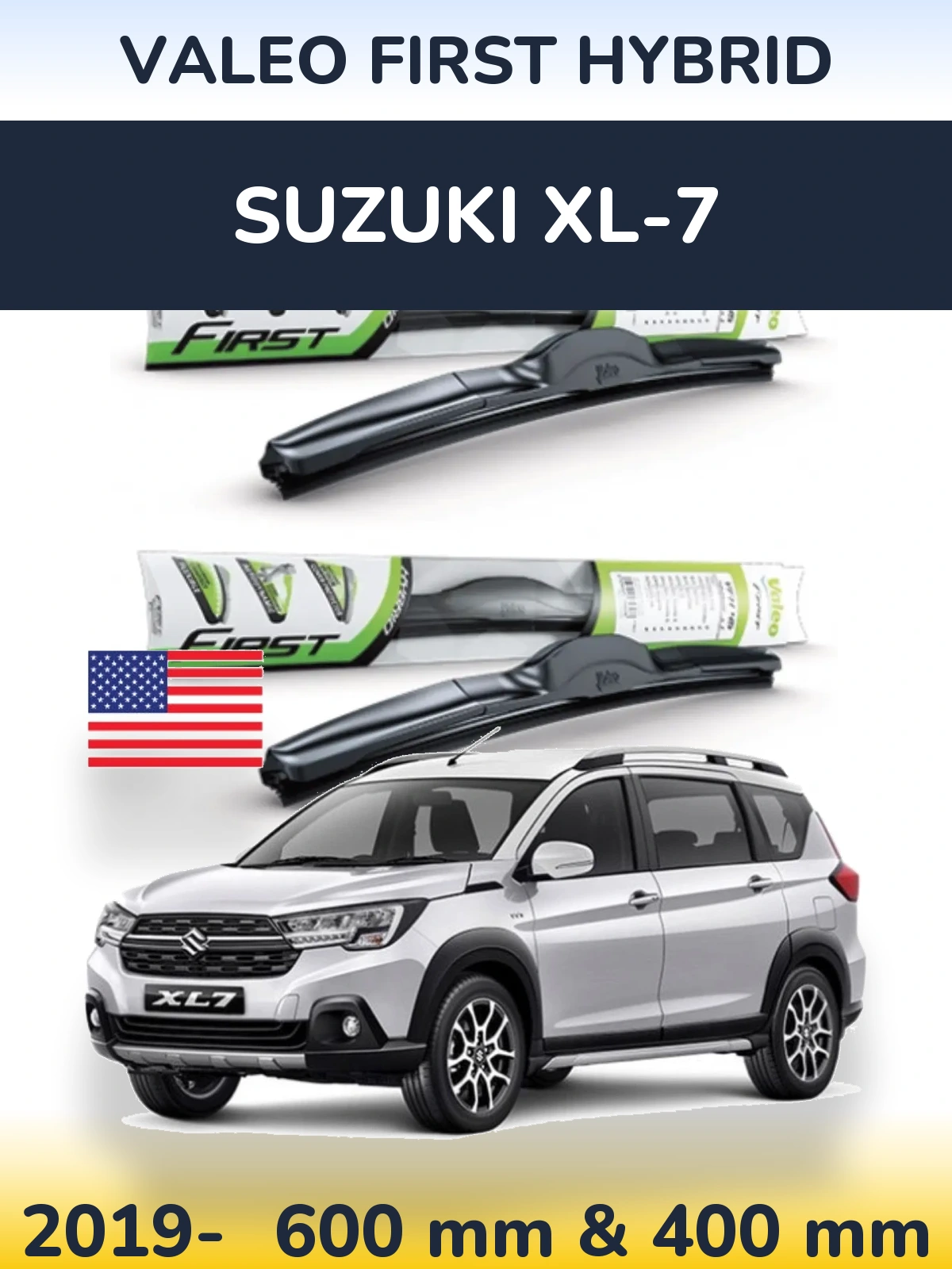 Комплект передніх щіток Valeo First Hybrid 600 & 400 мм для Suzuki XL-7 2019-2026