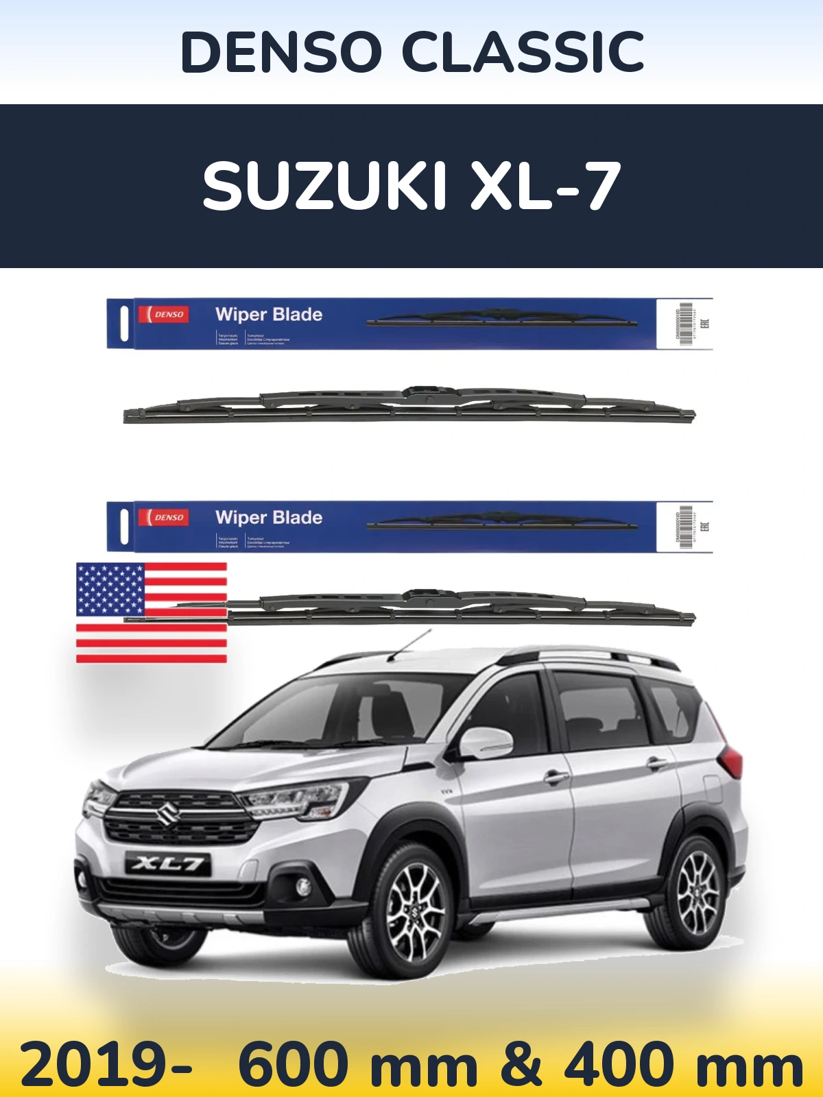Sada předních stěračů Denso Classic 600 a 400 mm pro Suzuki XL-7 2019-2026