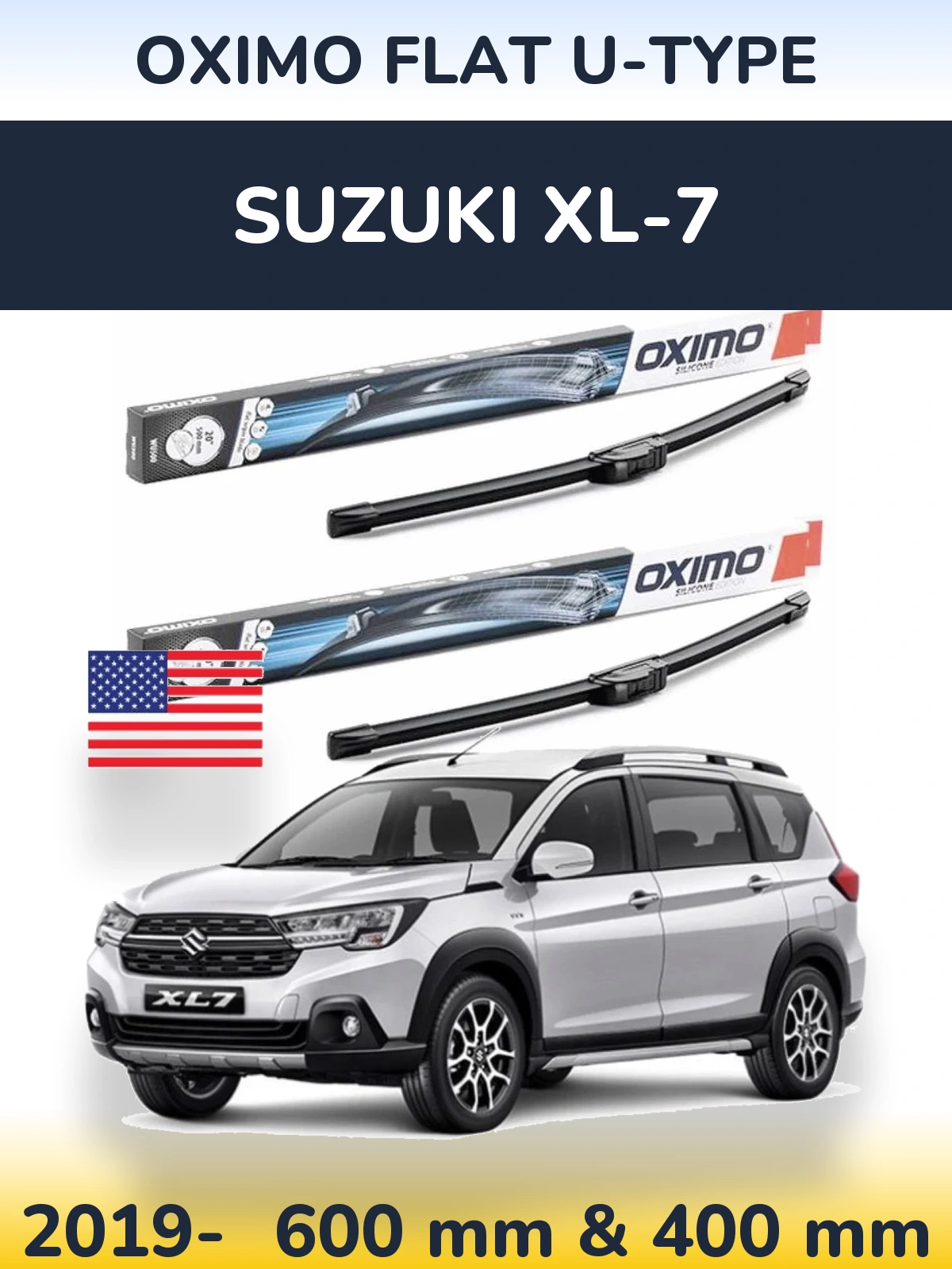 Sada předních stěračů Oximo Flat U-type 600 a 400 mm pro Suzuki XL-7 2019-2026