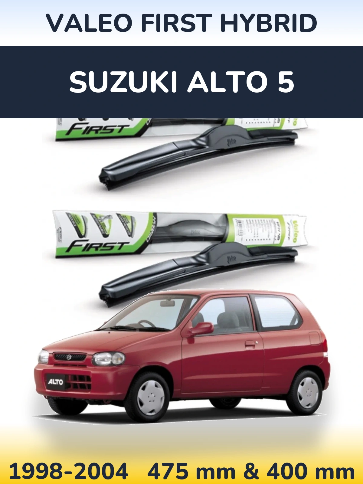 Sada předních stěračů Valeo First Hybrid 475 a 400 mm pro Suzuki Alto 5 1998-2004
